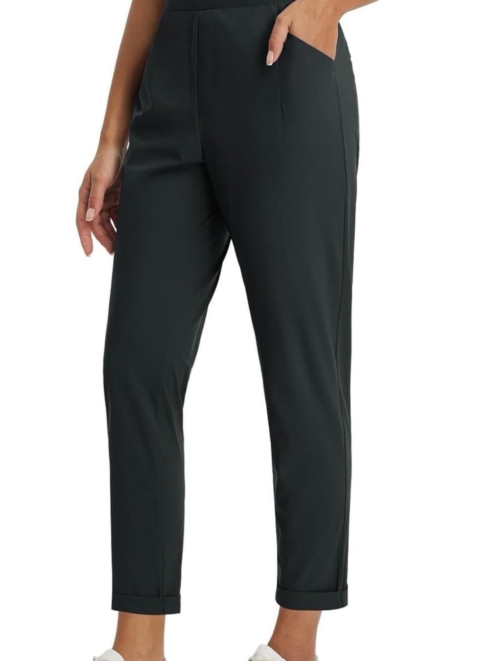 NWT Baleaf Women's Dark Black Cropped Slim Ankle Pants XS